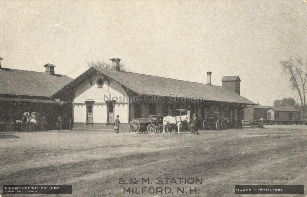 Postcard: Boston & Maine Station, Milford, New Hampshire